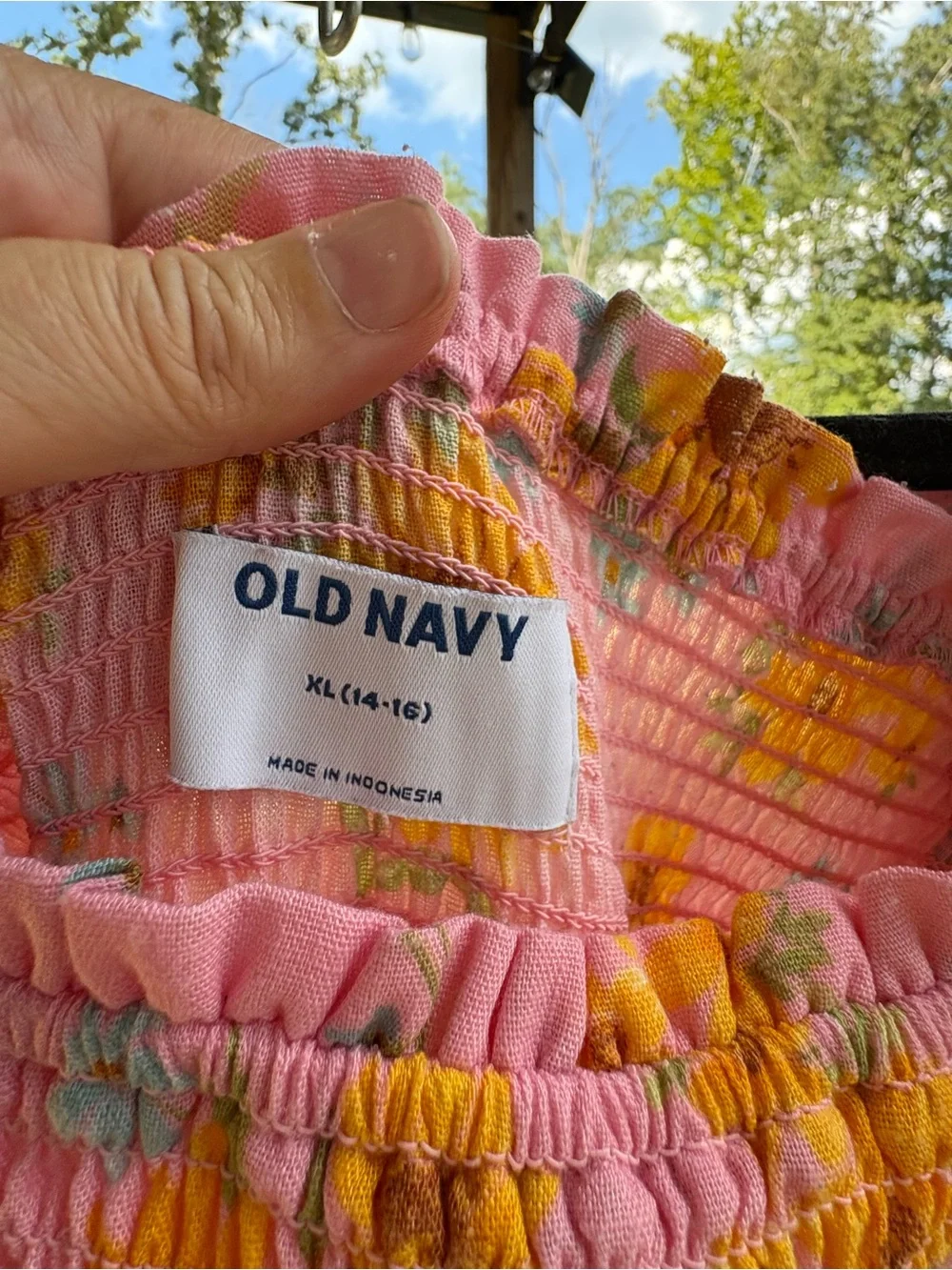 Girls' Pink Floral Smocked Jumper Old Navy size